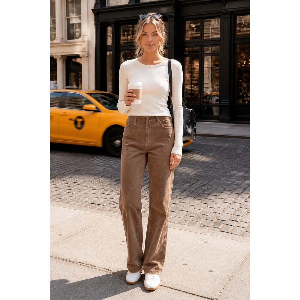 Crazy Horse Liz Claiborne Brown Corduroy Pants Womens Sz 12 Bootcut Mid Rise Y2K